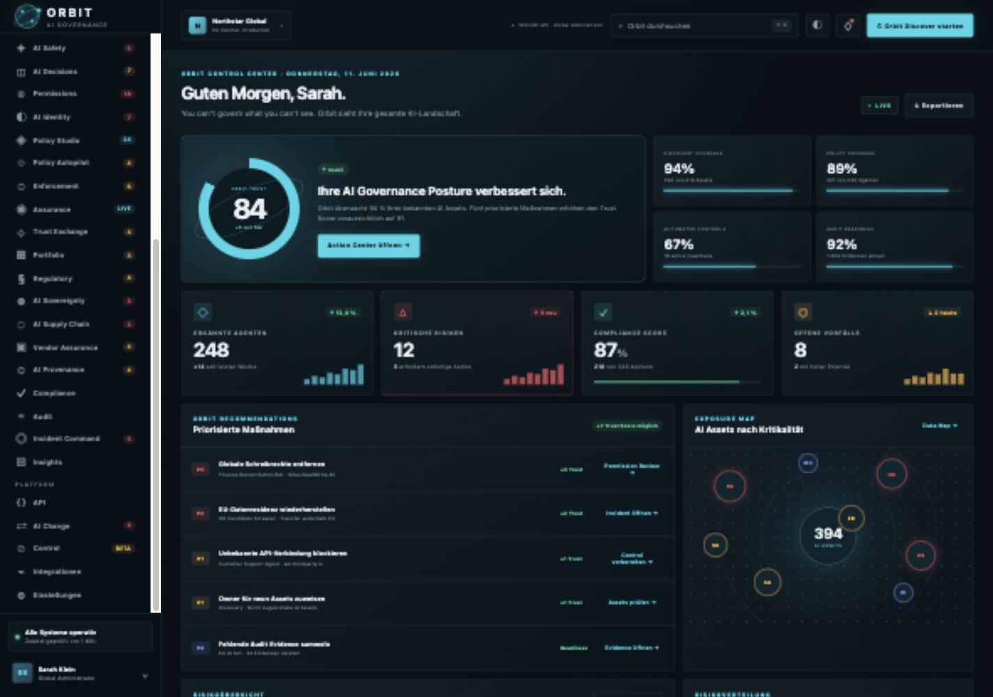 Control Center screenshot from Orbit